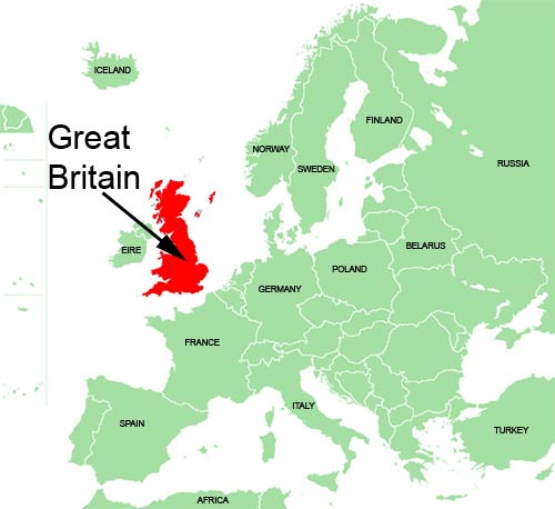 World Map Great Britain