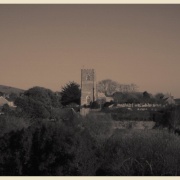 View of the Church from the hill of which St. Catherine's Chapel stands upon, Abbotsbury, Dorset.