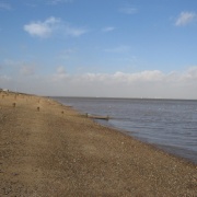 The Leas  Beach  Minster  looking towards Sheerness and Southend across the Water