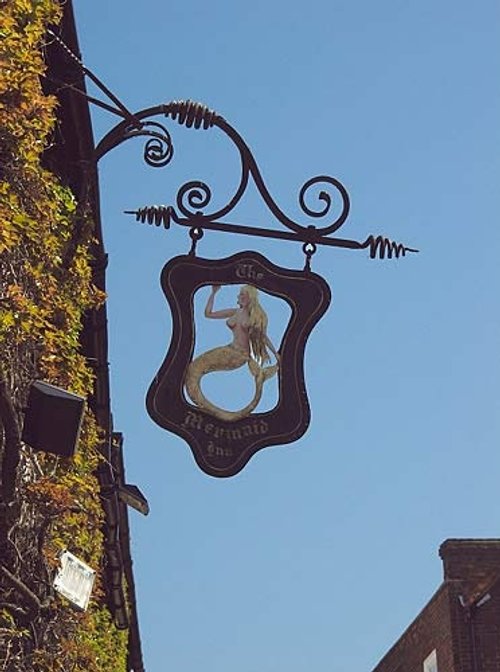 The Mermaid Pub Sign in Rye, Sussex