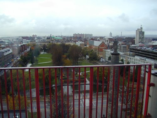 Queens Gardens from the roof of Hull Colleg.