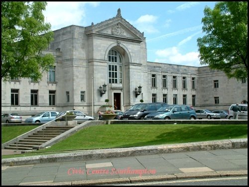 A view of the Civic Centre from Watts Park