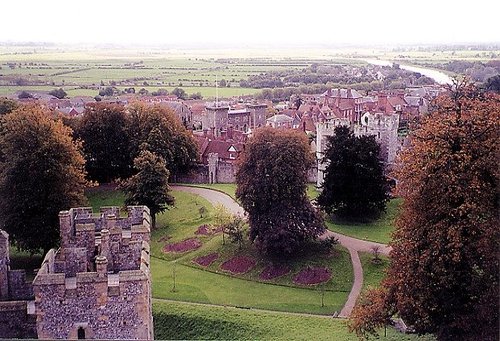 View overlooking Arundel town and the neighboring fields.