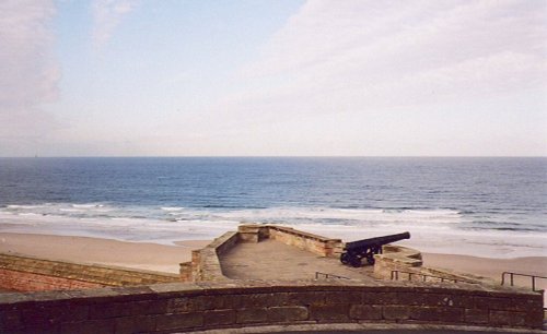 Fabulous views of the sea and beach from Bamburgh castle's walls!