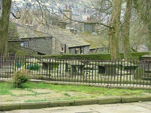 Graveyard and houses, Haworth