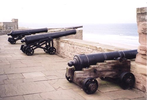 Bamburgh Castle guns, Northumberland