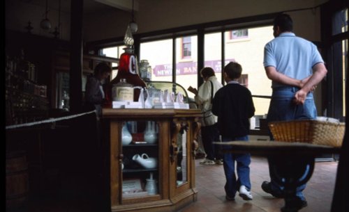 Inside a shop