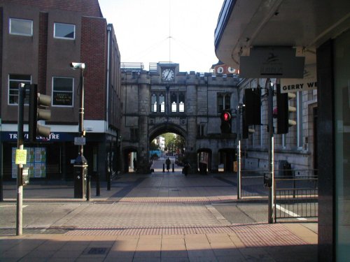 The Historic Stonebow in Lincoln Town Centre.