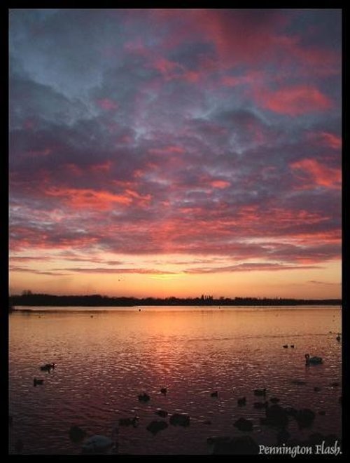 Sun setting on the Flash in Leigh.