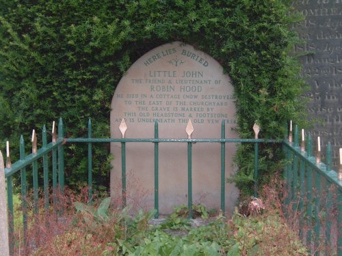 Little Johns Grave, the village churchyard, Hathersage, Derbyshire