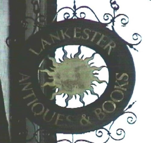 Lankester Antiques and Books sign, Saffron Walden, Essex.