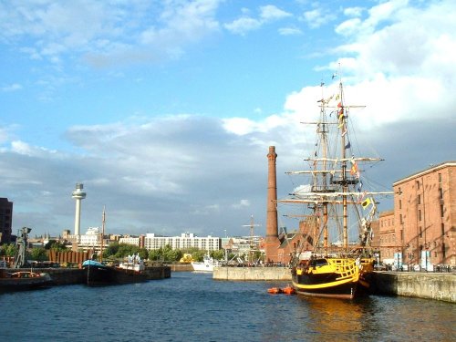 Tall ship Grand Turk in Albert dock Liverpool