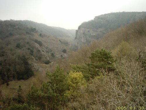 Cheddar Gorge from observation tower at the top of Jacob's Ladder