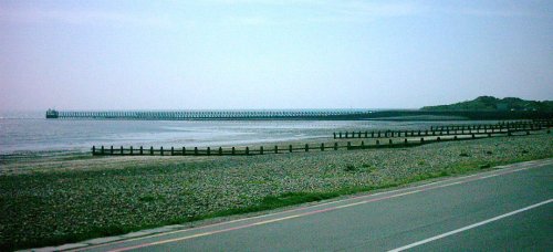 Littlehampton harbour breakwater With West beach to the left. West Sussex