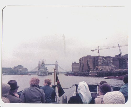 Central London. Near Tower bridge in London in the erly 1980's.