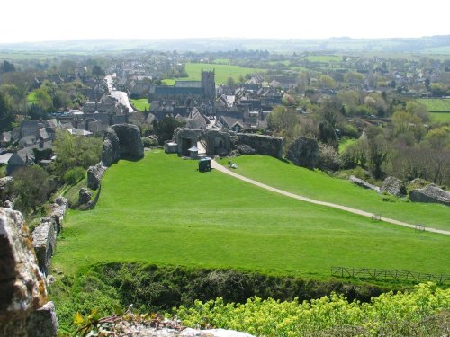 Corfe Town from the Castle