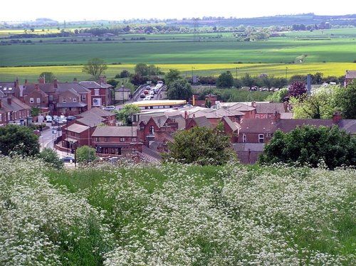 view from Scout's Hill, Gainsborough, looking west towards the Trent Bridge