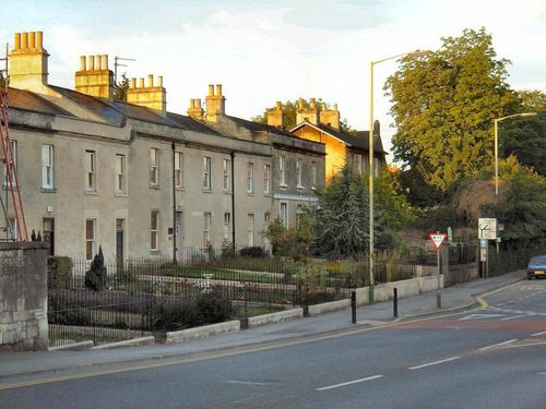 Sunrise on chimneys in stallard street