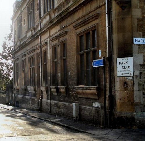 Entrance to Town Park at Side of Town Hall - Note discoloured Bath Stone