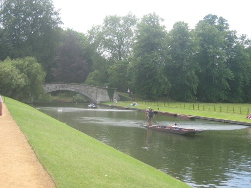 Punting in the canal behind King's college chapel, Cambridge