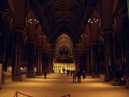 Inside Lincoln Cathedral.