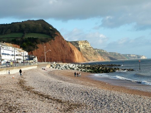 Sidmouth, Devon. Showing the World Heritage Coast taken on 2 January 2005