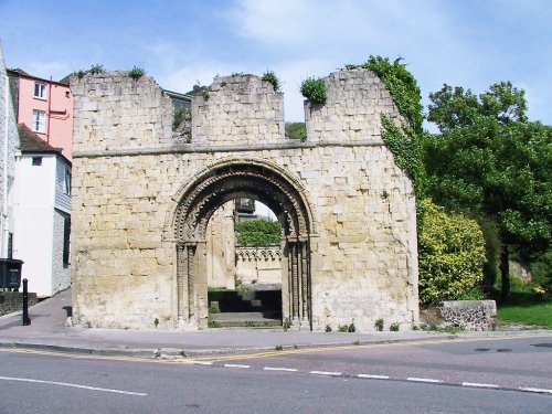 Old church in Dover, Kent, bombed during in WW2