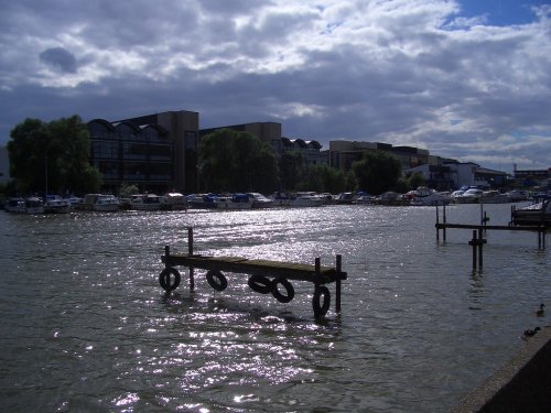 Across Brayford Pool to Lincoln University.