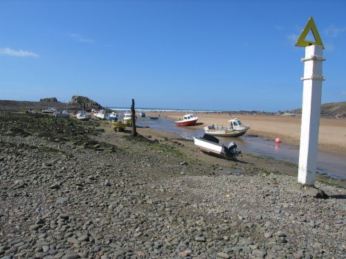 Boat moorings at Summerleaze, Bude, Cornwall