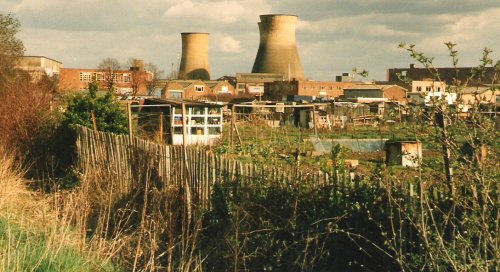 Harlesden. The Old Power Station in distance, looking from The Grand Union Canal