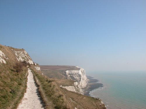 Footpath on the white cliffs at Dover