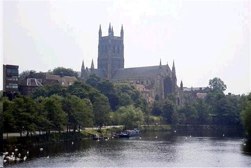 Worcester Cathedral & River from Severn Bridge