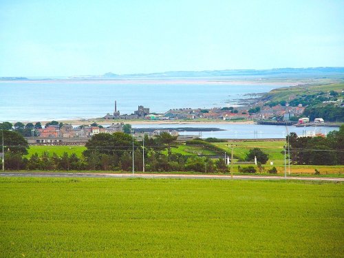 Berwick upon Tweed and distant Bamburgh Castle