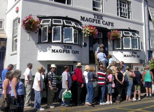 Whitby, Yorkshire, the fish 'n chip queue