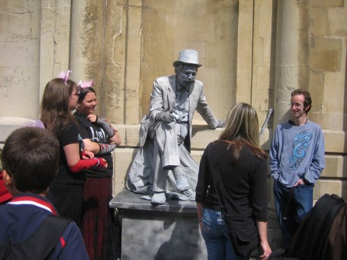 Bath, Somerset.  A living statue