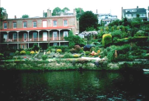 Houses along River Dee in Chester, Cheshire