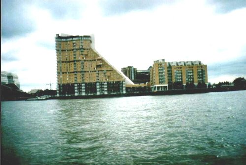 London, Docklands, from Thames - Sept 1996