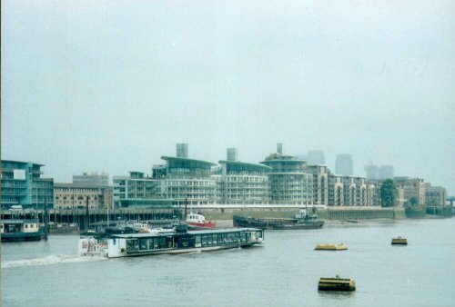 London - Docklands, from Tower Bridge, Sept 2002