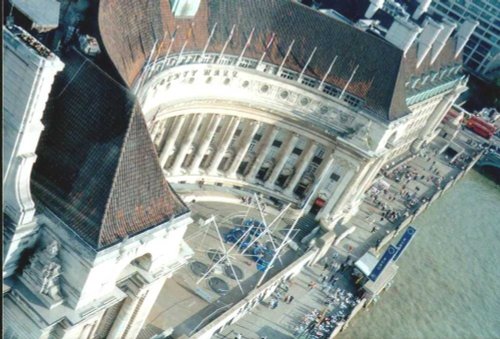 London - from London Eye - Old County Hall, Sept 2002