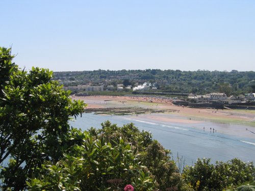 Goodrington beach, Devon, from Roundham Gardens.