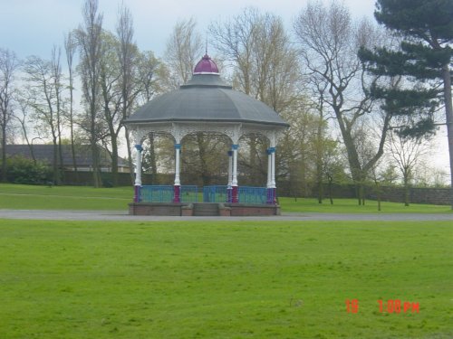 The band stand in the centre of Locke park, Barnsley.