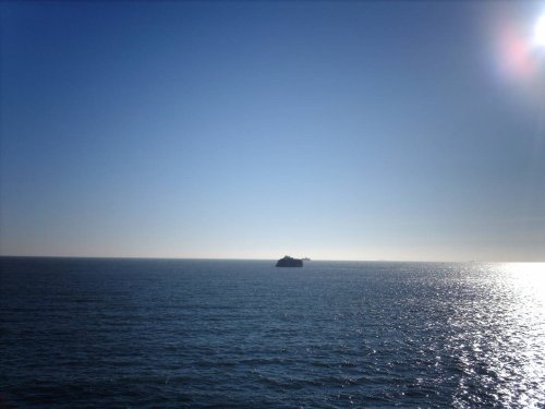 A view of the Solent from the IOW ferry.  Taken 5th February 2006.