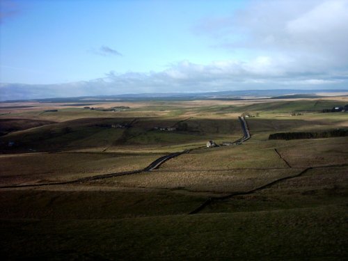 Looking towards the borders from Hadrians Wall, Northumberland