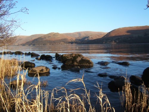View across Ullswater, late afternoon in early March.