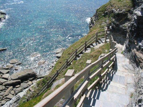 View from steps at Tintagel, Cornwall - June, 2003