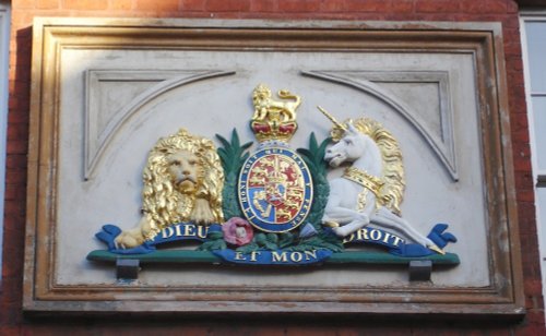 The Georgian Royal Arms on the old Shire Hall, St Marys Gate, Derby