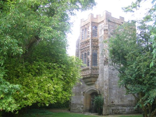 Remains of the abbey in Cerne Abbas, Dorset. The Abbot's porch