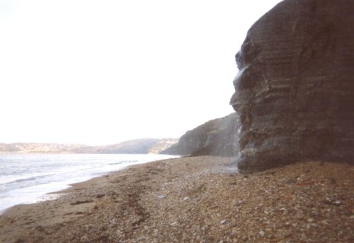 Charmouth - Waterfall at the beach