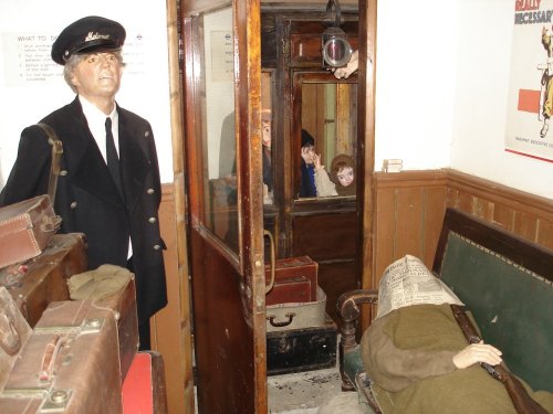 The WW2 Train Station Waiting Room Display at Eden Camp, Malton, North Yorkshire.