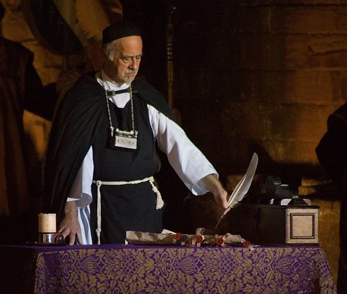 Re-enactment of the signing of the Declaration of Arbroath at the abbey.